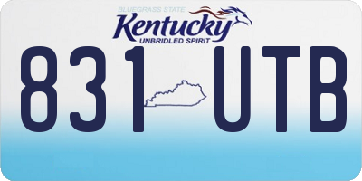 KY license plate 831UTB