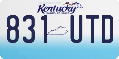 KY license plate 831UTD