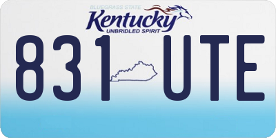 KY license plate 831UTE