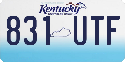 KY license plate 831UTF