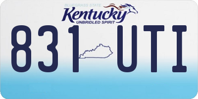 KY license plate 831UTI