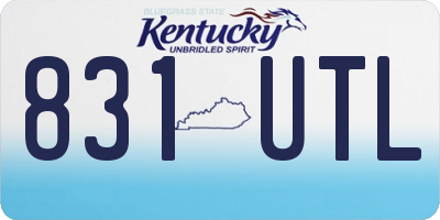 KY license plate 831UTL