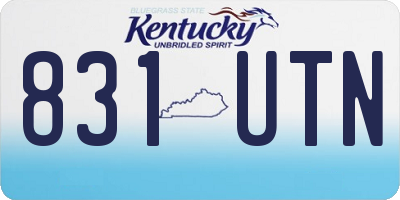 KY license plate 831UTN