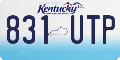KY license plate 831UTP