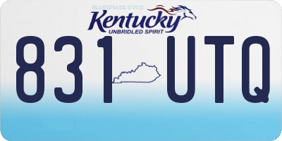 KY license plate 831UTQ