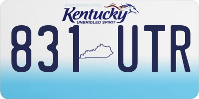 KY license plate 831UTR