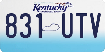 KY license plate 831UTV