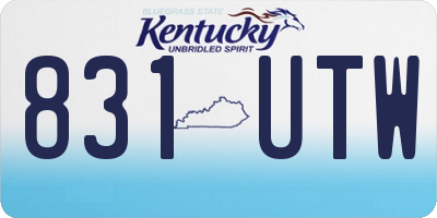 KY license plate 831UTW