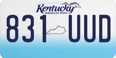 KY license plate 831UUD