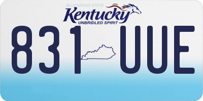 KY license plate 831UUE