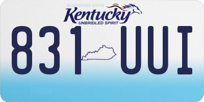 KY license plate 831UUI
