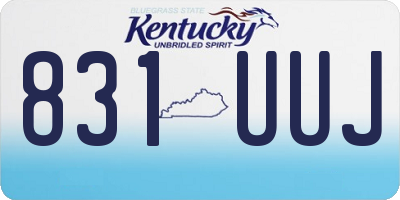 KY license plate 831UUJ