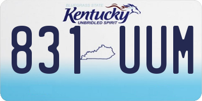 KY license plate 831UUM