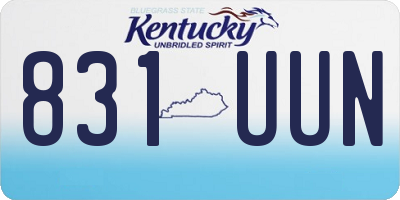 KY license plate 831UUN