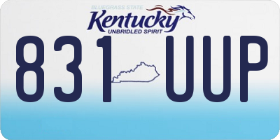 KY license plate 831UUP
