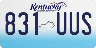 KY license plate 831UUS
