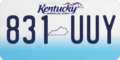 KY license plate 831UUY