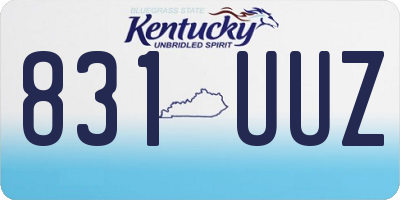KY license plate 831UUZ