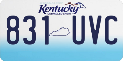 KY license plate 831UVC
