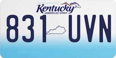 KY license plate 831UVN