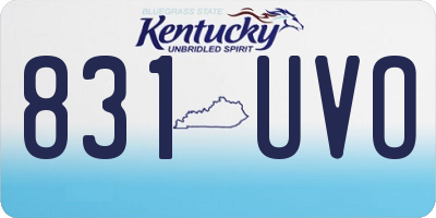KY license plate 831UVO