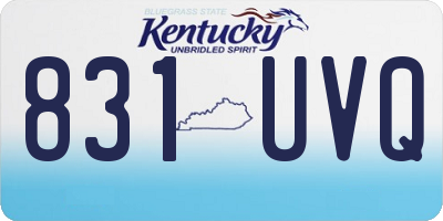 KY license plate 831UVQ