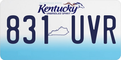 KY license plate 831UVR