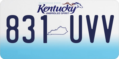 KY license plate 831UVV