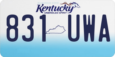 KY license plate 831UWA