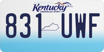 KY license plate 831UWF