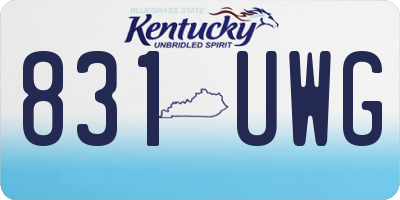 KY license plate 831UWG