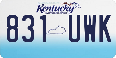 KY license plate 831UWK