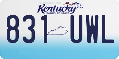KY license plate 831UWL