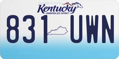KY license plate 831UWN