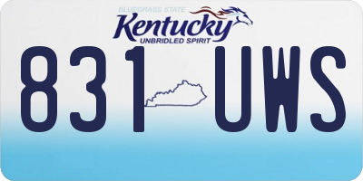 KY license plate 831UWS