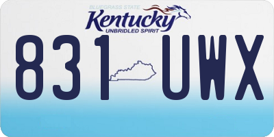 KY license plate 831UWX