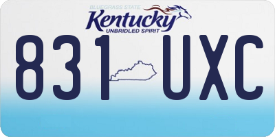 KY license plate 831UXC