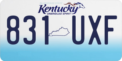 KY license plate 831UXF