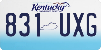 KY license plate 831UXG