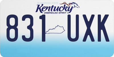 KY license plate 831UXK