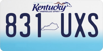 KY license plate 831UXS