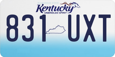 KY license plate 831UXT