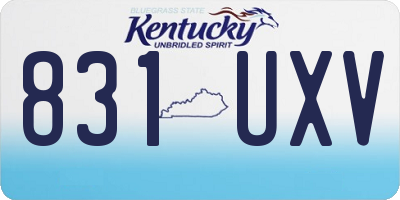 KY license plate 831UXV