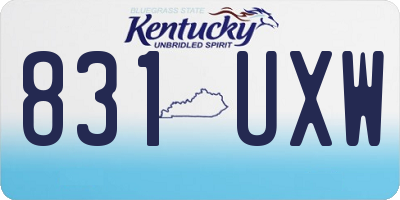 KY license plate 831UXW