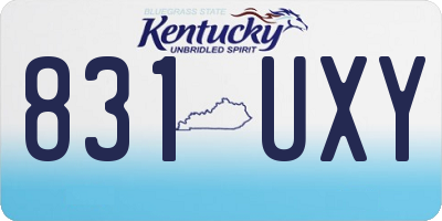 KY license plate 831UXY