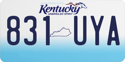 KY license plate 831UYA