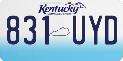 KY license plate 831UYD