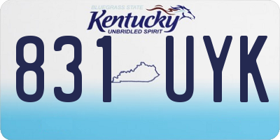 KY license plate 831UYK
