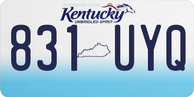 KY license plate 831UYQ