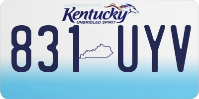 KY license plate 831UYV